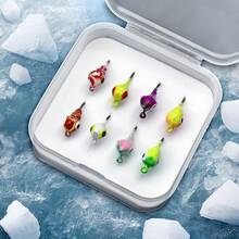 8pcs Ice Fishing Lures Ice Fishing Jigs Ice Fishing Gear Hard Fishing Lures And Jigs Walleye Ice Fishing Kit Crappie Panfish Pike Jigs - Multicolor - View 2