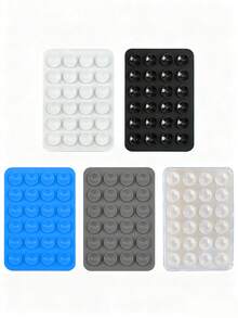 3/5Pcs Multi-Purpose Square Silicone Suction Cup Mobile Phone Holder, 24-Hole Suction Cup With Strong Adhesiveness, 1/10/20/30/40/50/60Pcs,Suitable For Various Scenarios To Prevent Phone Falling, Used For Video, Vibration, And Self-Portrait Phone Accessories