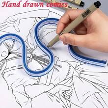 1pc Flexible Curved Ruler, 12 Inch With Inked Edges, For Drawing, Drafting, Engineering, Template Making, Saddle Accessories - Multicolor - View 5