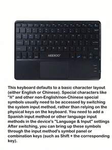 AKKHOO Wireless Keyboard, Rechargeable, Touchpad, Mini Keyboard With IPad Touch, Compatible With IPad Tablets - White - View 12