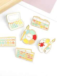 1枚创意个性化设计颜料版系列徽章，颜料造型胸针，百搭服饰配饰徽章