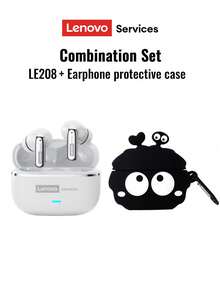 联想 LE208 简约商务无线蓝牙耳机，配备保护盒，支持蓝牙 6.0 快速配对、低延迟、Hi-Fi 音质、ENC 智能降噪，电池续航时间长，适用于运动、商务、学习等多种场合，兼容智能手机和电脑，是圣诞节、假期、秋冬季、露营、度假的理想之选。 - 白色耳機+煤球保護套 - 查看 13