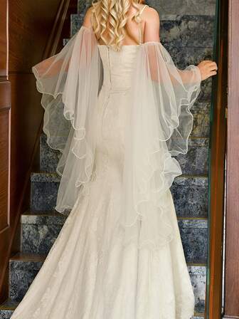 1 Pair Bridal Wedding Sleeves, Arm Covers For Dresses, Bell Sleeves