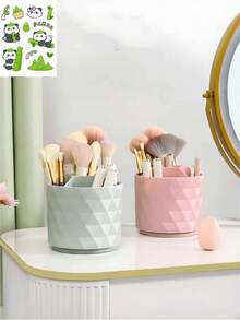 1个钻石形旋转化妆刷收纳盒，桌面眉笔、口红、眼影刷钻石盒，桌面化妆品收纳盒，化妆品容器及刷具收纳，适用于家居、房间、卧室、浴室、粉色房间、客厅装饰 - 白色 - 查看 14