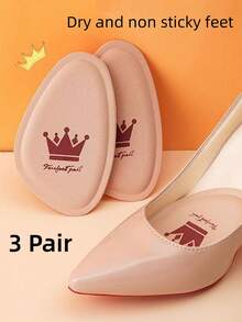 QKC 1pair Women's Half Size Shoe Inserts, Anti-Slip Breathable Sweat-Absorbing Foot Pads For Women High Heels Women Pumps And Men Sneakers Shoes Summer Daily Wear