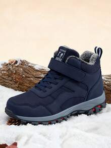 2025 Nuevas botas de nieve de invierno para hombre Diseñador Gancho y bucle Mantener caliente Cordones Botas de senderismo al aire libre para hombres Antideslizante Suela resistente al desgaste Ligero Botas de tobillo llanas Trekking Cómodas zapatillas Regalos de festivales Zapatos de trabajo para hombre Ropa de invierno esencial, por favor elija una talla talla grande grande