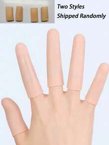 Gel Finger Protectors, Silicone Finger Sleeves & Pads, Trigger Finger Silicone Sleeves, Finger & Toe Caps, Unisex, Thumb Protector, Soft Elastic Hand Washable Design Finger Sleeves, Finger & Toe Protector, Toe Separator, Silicone Finger Pads, Relieve Finger Fatigue, Low Allergy, Reusable Hand Care Accessories ﻿