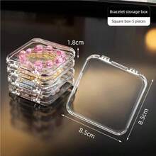 OBOVAY Transparent Nail Polish Storage Box With Lid, Plastic Press-Down Nail Display Case For Bracelets And Necklaces - Multicolor - View 10