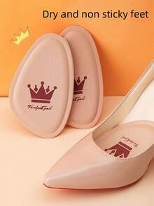 QKC 1pair Women's Half Size Shoe Inserts, Anti-Slip Breathable Sweat-Absorbing Foot Pads For Women High Heels Women Pumps And Men Sneakers Shoes Summer Daily Wear