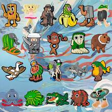 8/13/15/21/36PCS Amazing Italian Brainrot Shoe Charms Set, PVC Shoe Decorations For Beach Bag, Shoe Accessories Charms, Gift Idea For Birthday Christmas Valentine's Day Halloween Party Favors - Interesting Classic Of Mountains and Seas - View 4