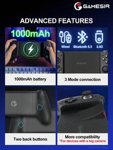 GameSir G8 Plus 平板手機遊戲控制器 PC 遊戲手把，相容 2/1、Android、iOS 手機，相容裝置長度 120-215mm，霍爾效應搖桿與類比扳機，6 軸陀螺儀非對稱馬達 - G8 Plus - 查看 11