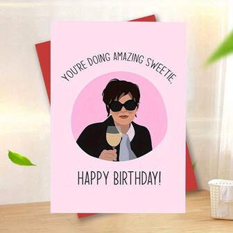1张趣味生日贺卡，含信封 - 6.29英寸 x 4.33英寸，适用于各种场合，“宝贝，你做得太棒了”祝福语，克里斯名人设计，送给朋友、家人、一周岁寿星的完美生日贺卡