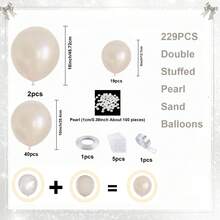 229 Stücke weiße und perlweiße Latex-Luftballons Romantisches Hochzeitsthema Ballon Girlande Bogen Set, mit 100 Stücke kleine Perlen Dekoration, für Geburtstag Hochzeit Baby-Dusche Bridal-Shower Verlobung Jahrestag Dekorationen - Verschiedenfarbig - Übersicht 5