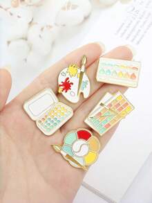 1枚创意个性化设计颜料版系列徽章，颜料造型胸针，百搭服饰配饰徽章