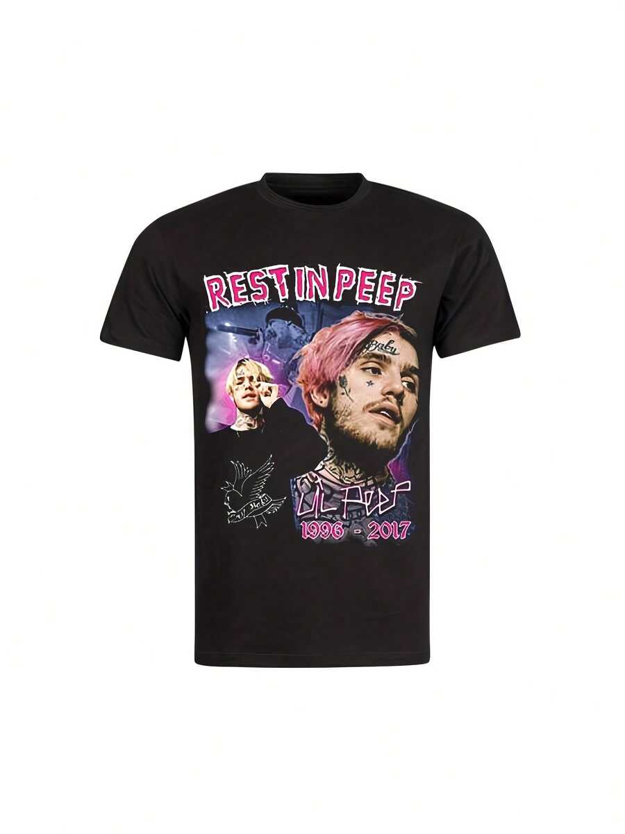 T-SHIRT NOIR REST IN PEEP - 黑色 - 查看 1