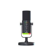 YU7 XLR/USB Dynamic Microphone With RGB Gaming Software Mute Gain Knob Volume Control Headphone Jack For Streaming Podcasting Recording High Sensitivity Clear Recording - Black - View 7