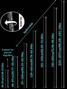 1pc Adjustable Stainless Steel Shower Curtain Rod, Home Use No Drill Curtain Rod, Tension Shower Curtain Rod, Retractable Metal Rod For Drying Clothes, Curtain Hanging, No Drilling Installation, Suitable For Bedroom, Bathroom, Balcony In Multiple Sizes