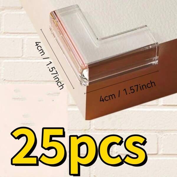 25 paquetes de protectores de esquina en forma de L para muebles - Adhesivo resistente, diseño transparente para uso versátil, compatible con todos los estilos de muebles, acolchados para evitar golpes y abolladuras, y protectores de esquina suaves