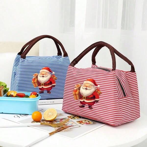 1pc Christmas Gift Pack, Large Capacity Lunch Box, Refrigerated Tote Bag, Beach And Camping Lunch Box, Durable And Leak-Proof, Cool Kid Lunch Box, Ice Pack, Cute Lunch Box, Cute Insulated Lunch Box, Lunch Box Insulated, Lunch Box With Ice Pack, Student Insulated Lunch Box, Lunch Box Ice Pack Soft Ice Pack Lunch Box,