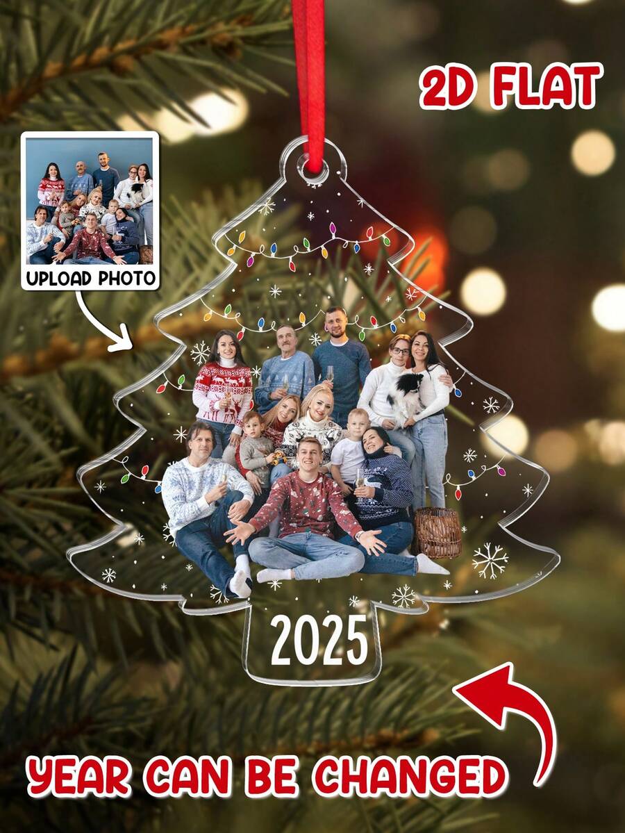 Customized Christmas Tree Photo - Personalized Acrylic Photo Decor
