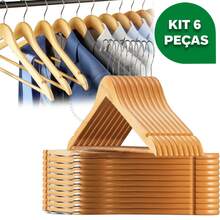 Kit Of 12 Premium Ivory Wooden Hangers For Clothes And Pants With Chrome Hook - 象牙 - 查看 8