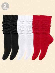 6 Pairs Women's Autumn/Winter Mid-Calf Socks, Multi-Layer Long Socks, Casual Knit Socks, Women's Ankle Socks, Leisure Socks, Marled Color, Suitable For Valentine's Day, Elegant Winter, Delicate Romantic, Warm Indoor Sleepwear Socks (1/3/6 Pairs) - Multicolor - View 10