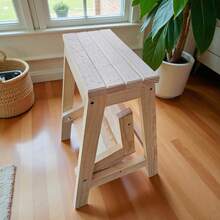 Banco Escalera Plegable de Madera Portatil - Café integral - Ver 2