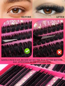 620/610/574 cụm mi riêng lẻ, hộp mi dung lượng lớn 10D-100D, mi giả cong chữ D 10-16mm, tạo đôi mắt to tự nhiên, mi giả kèm dụng cụ, tiện lợi mang theo khi đi du lịch và cũng thích hợp cho dịp Giáng sinh và tiệc tùng - Màu Hoa hồng đỏ - Xem 11