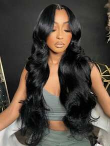 38 Inch 200% Denisty Put On And Go Lace Front Wigs Human Hair Body Wave 32 Inch 13x4 Lace Front Wigs Body Wave Lace Frontal Wigs Human Hair HD Lace Pre Plucked With Baby Hair Brazilian Wigs Virgin Human Hair - Natural Black - 查看 4