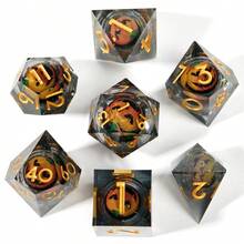 Sharp Edge Dice Set, Liquid Core Polyhedral Dice, Suitable For (D&D) Games, Unique Christmas Gift - Multicolor - View 5