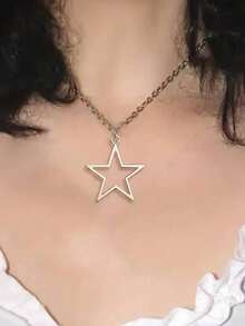 Interlocking Heart Collarbone Chain Necklace, Studded With Rhinestones, Ins Elegant & Unique Design, Delicate & Simple Style, Versatile For Female Friendships Valentines,Mom,Mother,Mother's Day,Gift - 銀色 - 查看 3