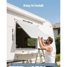 Concession Window 53x33 In, Aluminum Alloy Frame Service Window For Food Truck, Up To 85 Degrees Stand Serving Window With Awning Door And Drag Hook, Rainwater Resistant For Concession Trailers - 53x33 In - View 2