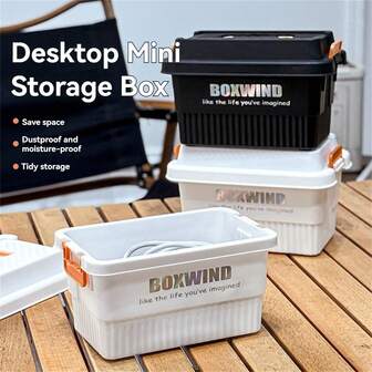 1pc Large Capacity Thick Lidded Storage Box, Suitable For Home, Outdoor, Camping, Vehicle, Tool And Miscellaneous Items Organization