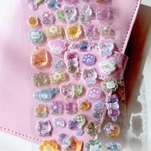 1pc Japanese Style Animal Design 3D Sticker, Suitable For Decorating Phone Cases, Laptops, Notebooks, And DIY Crafts. 3D Embossed DIY Decorative Phone Case Sticker, Cartoon Promotional Album Decoration Material, Decorate Your Luggage, Transparent Portable Style With Subtle Shiny Animal Pattern Sticker. - Multicolor - View 11