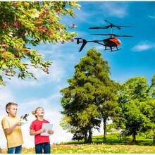 Helicóptero RC Con Luz Led Control Remoto Recargable Drone Radio Control Para Niños - Naranja - Ver 7