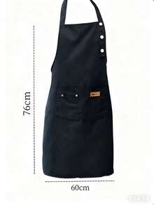 1 件装无袖防水防油黑色围裙，用于清洁、厨房和餐饮防护 - 黑色 - 查看 3