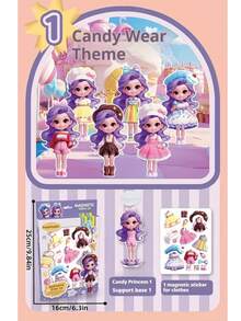 Set Stiker Magnetik Tanpa Suara untuk Kostum Putri, Karakter Kartun Lucu, Magnet Kulkas DIY yang Dapat Digunakan Kembali untuk Hadiah Natal, Halloween, Tahun Baru, Ulang Tahun Anak Perempuan, Tersedia Berbagai Tema, Cocok untuk Anak Usia 3+ Tahun - MultiWarna - View 12