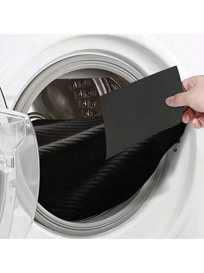 【10片装黑色衣物增色亮泽片】无纺布材质，温和亲肤。适用于褪色黑色衣物 | 仅限机洗。适用于所有洗衣机和洗涤剂 | 提亮黑色，修复褪色暗沉。旧衣物焕然一新 | 提升色彩稳定性，防止衣物损伤 | 持久锁色，告别褪色 | 日常护理及旧衣物修复 | #黑色衣物护理 #增色剂 #通用洗衣片