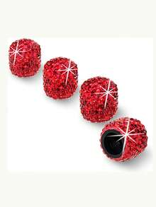 4pcs/2pcs Shiny Car Tire Valve Stem Caps, Diamond Sparkling Anti-Dust Car Wheel Tire Valve Stem Caps, Crystal Decor, Universal Shiny Wheel Valve Stem Exterior Accessories For Car, SUV, Bicycle, Motorcycle - Style a - View 13