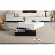 Coffee Tables - White+Black + Particle Board - View 6