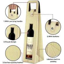 Wine Gift Bag, Reusable Leather Wine Tote Carrier, Single Bottle Champagne Beer Gift Bags Carrier for Birthday, Wedding, Picnic Party, Christmas Gifts (Orange)(beige) - Multicolor - Ver 5