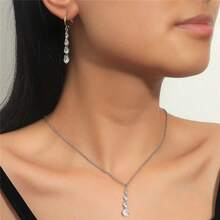 3件套：1条铜合金水滴项链（适合女性佩戴，配有立方氧化锆吊坠），1对水滴形耳环 - 套裝 - 查看 8