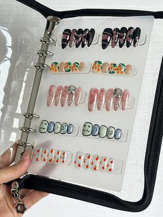 大容量指甲油展示册，防尘拉链设计，指甲油色卡册，指甲油收纳袋，不含指甲板