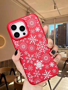 Funda navideña para phone 17 Pro Max E con diseño de copo de nieve. Ideal para la temporada navideña. Diseño antigolpes con copo de nieve blanco. Compatible con phone 17 Pro Max, 17 Air, 17, 16 Pro Max, 16 Pro, 16 Plus, 16 y 15 Pro. - Burdeos - Ver 9