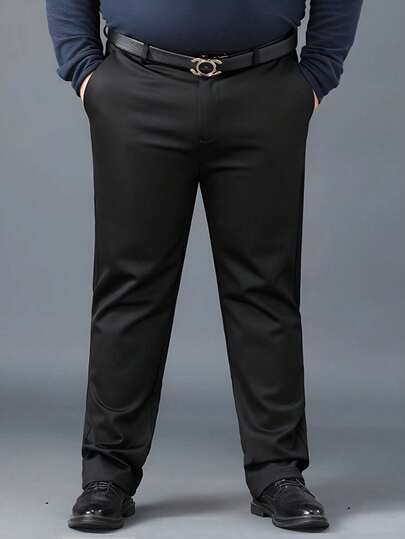 男士加大码商务休闲弹力腰裤