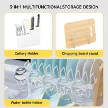 BCWW Large Dish Drying Rack With Drainboard Set, Stainless Steel Detachable 2-In-1 Large-Capacity 2-Tier Over The Sink Anti-Rust Dish Rack And Dish Drainer For Kitchen Counter,2-Tier Kitchen Organizers And Storage For Dishes, Bowls, Cutlery - 白色 - 查看 2