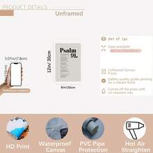 1pc Framed Canvas Wall Art, Psalm 91 Bible Verse Art Print Canvas Poster, Ideal Gift For Bedroom Living Room Hallway Dorm Wall Decor