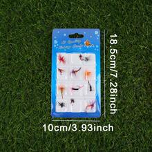 Fliegenfischen-Set mit Zubehör, handgefertigte Trockenfliegen-Köder, Haken und Fliegenschnur-Kombination für Salz- und Süßwasser, geeignet für Forelle, Barsch