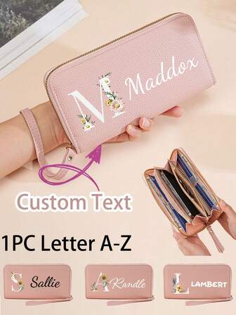 Customized Purse Lady Wallet Card Bag Change Purse Personalized Text Women's Card Holder Customized Leather Mini Wallet Personalized With Name Newlywed Gift Perfect Gift For Girlfriend For Women Money Wallet Purse Wallet Small Wallet Wristlet Wallet Card Wallet
