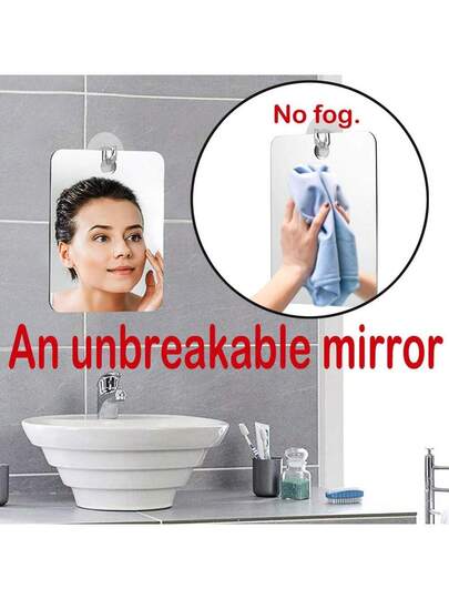 Waterproof Fog Proof Square Bathroom Spiegel Integrated Razor Holder view 5